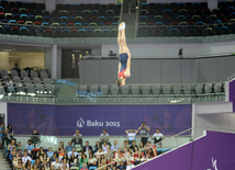 Bakı-2015 Avropa Oyunları çərçivəsində batut gimnastikası üzrə kişilər və qadınlar arasında təsnifat yarışları. Azərbaycan, 17 iyun 2015 